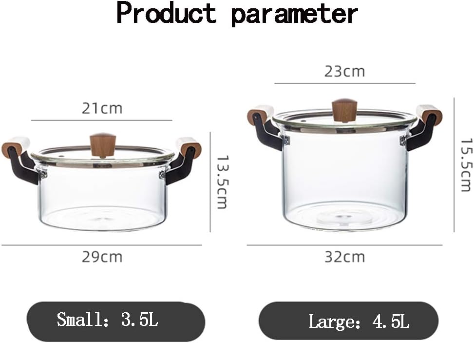 Marmite en verre transparent de 1,5 litre - Idéale pour la Cuisson et la  Préparation de Plats Divers - Sunday